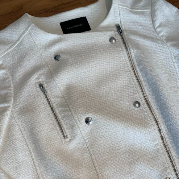 Banana Republic jacket, white, mid weight, adaptable look, sz 12, EUC, - Picture 3 of 16